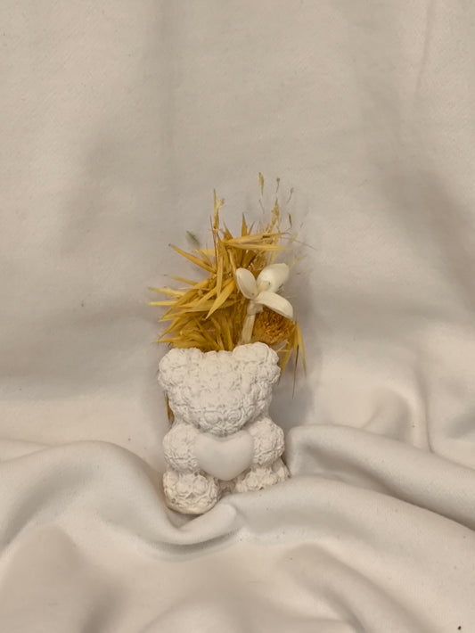 Ourson blanc fleurie - L'art à part