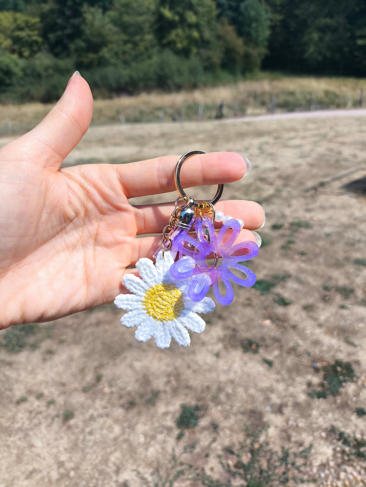 Porte clés fleurs