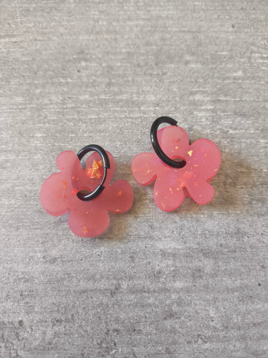 Boucles d'oreilles rose